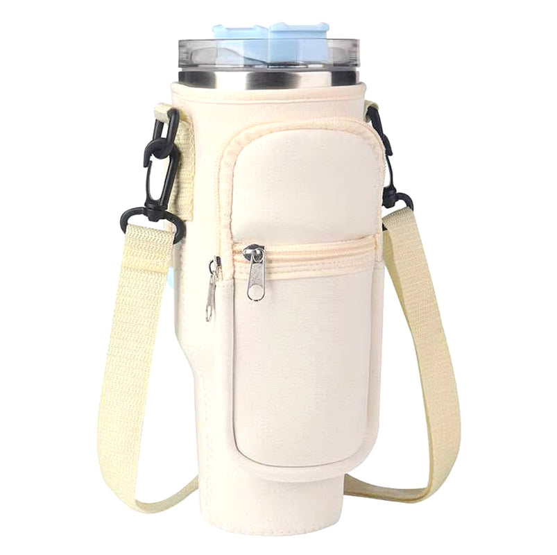 Water Bottle Carrier Bag for Stanley 40Oz Tumbler with Handle Water Bottle Holder with Adjustable Shoulder Strap with Pocket