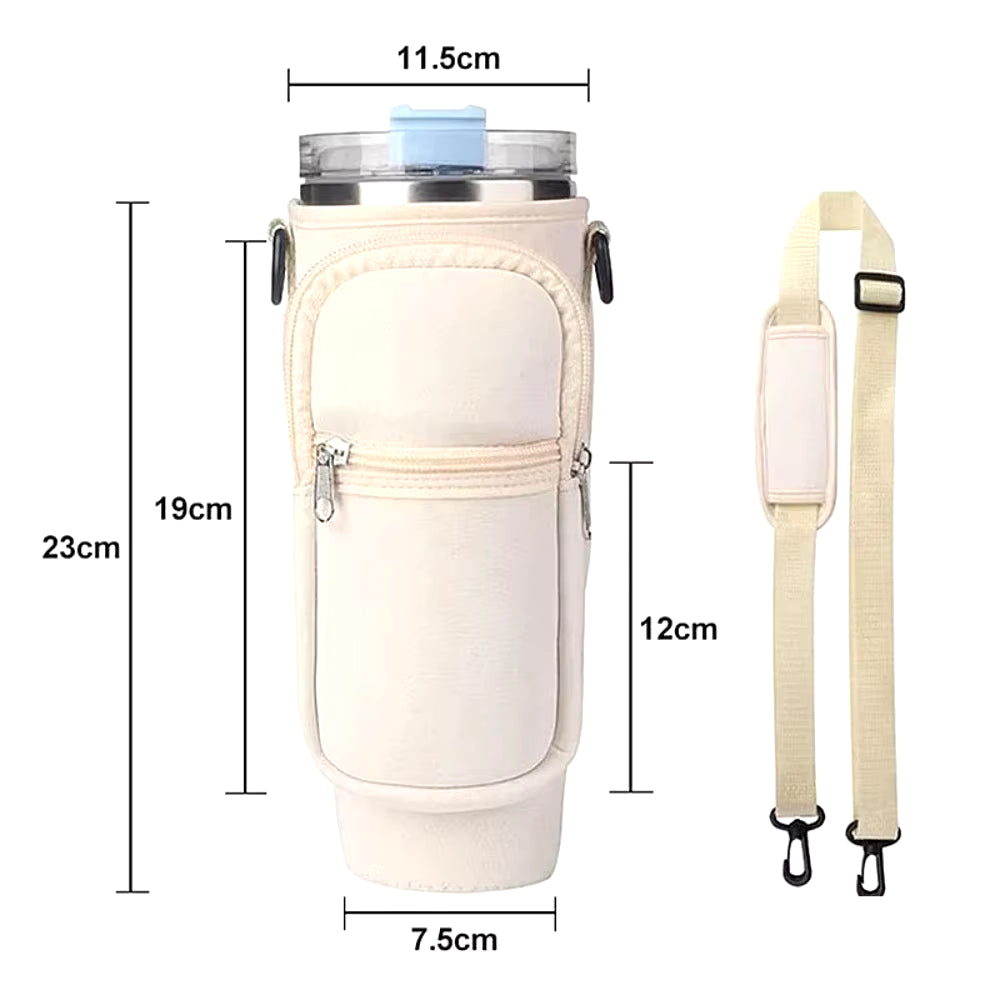 Water Bottle Carrier Bag for Stanley 40Oz Tumbler with Handle Water Bottle Holder with Adjustable Shoulder Strap with Pocket