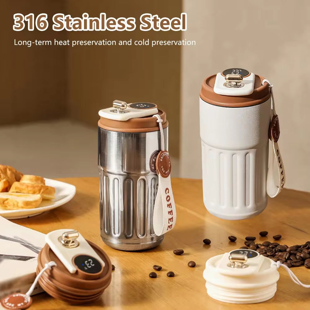 Smart Thermos Bottle LED Temperature Display Coffee Cup 316 Stainless Steel Tumbler Mug Portable Vacuum Flasks Thermoses